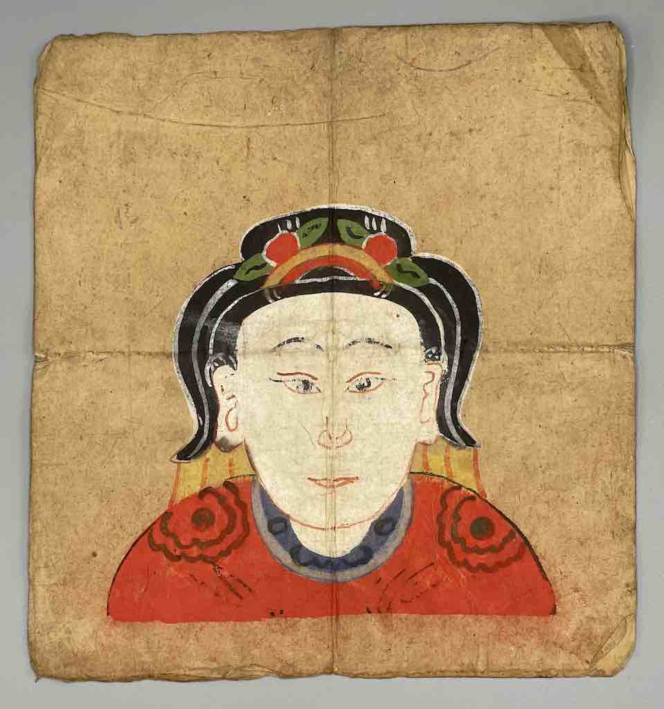 Vintage Dao Tsien Tao rice paper priest mask - Viet Nam