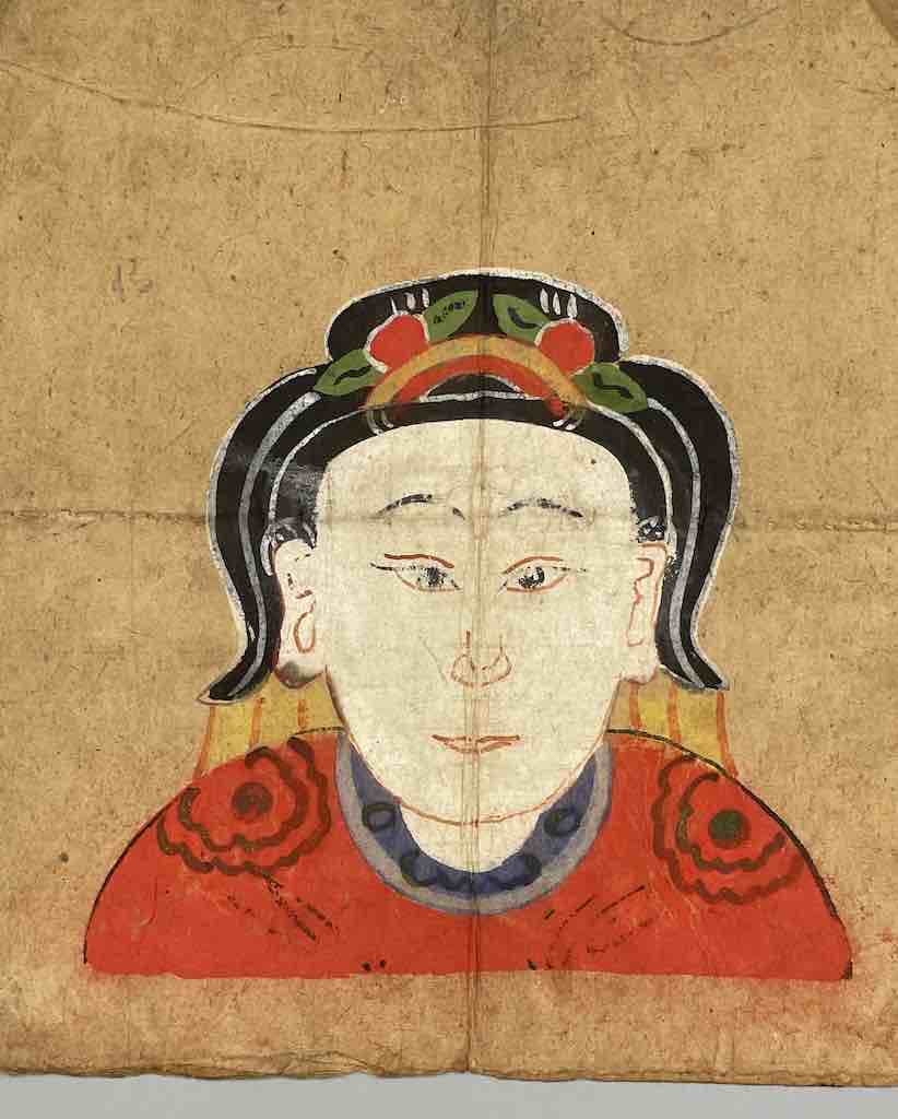 Vintage Dao Tsien Tao rice paper priest mask - Viet Nam