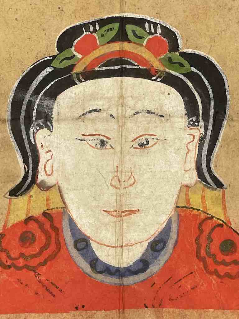 Vintage Dao Tsien Tao rice paper priest mask - Viet Nam