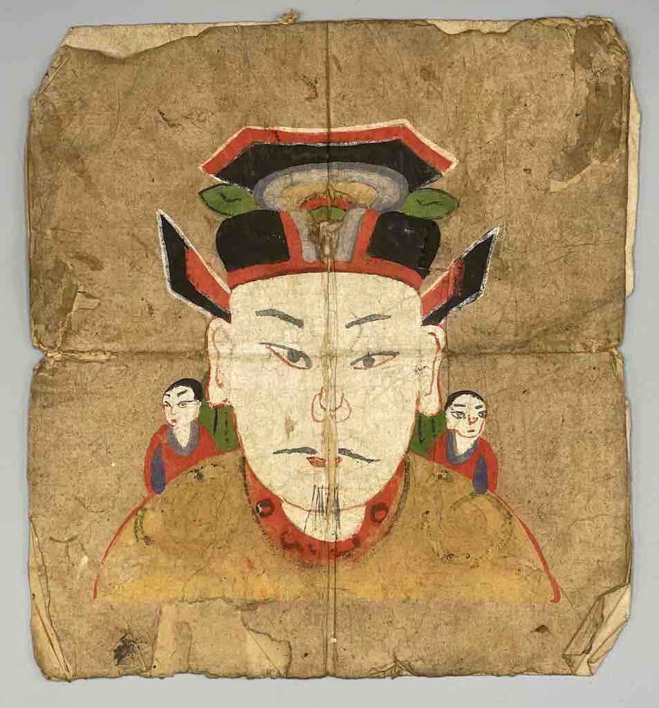 Vintage Dao Tsien Tao rice paper priest mask - Viet Nam