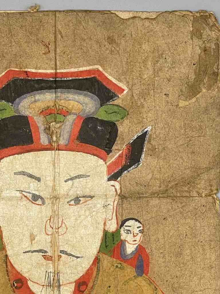 Vintage Dao Tsien Tao rice paper priest mask - Viet Nam