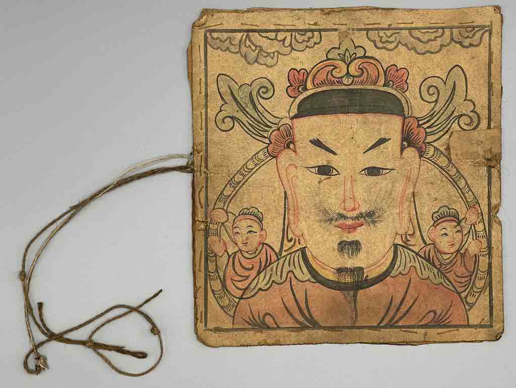 Vintage Dao Tsien Tao rice paper priest mask - Viet Nam
