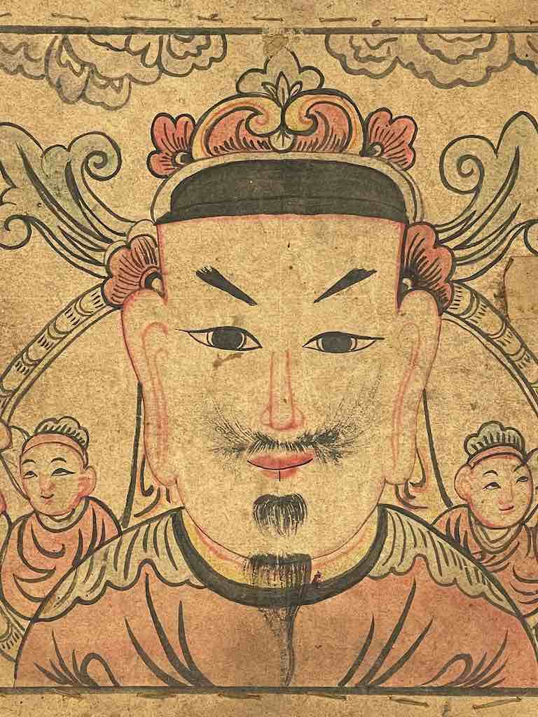 Vintage Dao Tsien Tao rice paper priest mask - Viet Nam