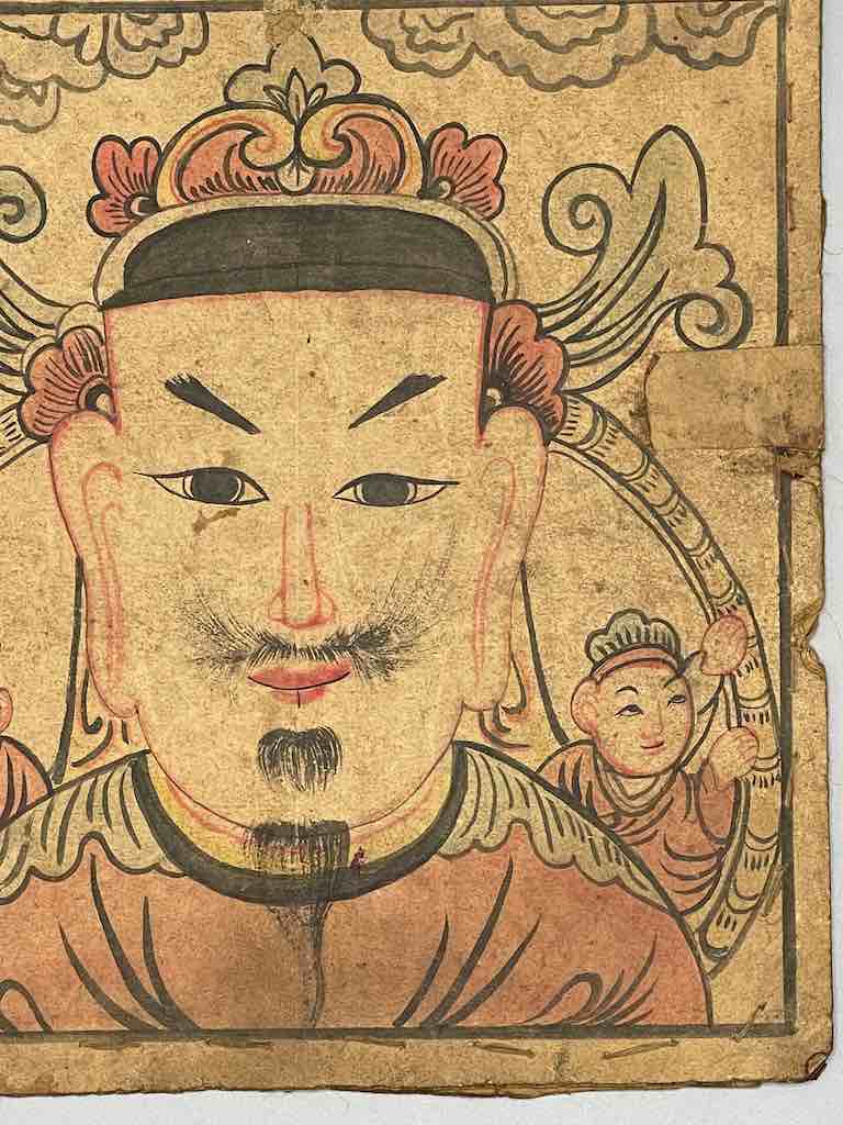 Vintage Dao Tsien Tao rice paper priest mask - Viet Nam