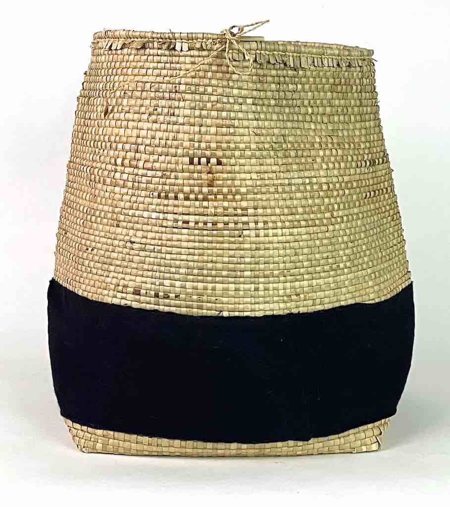Deep Flexible Swampgrass Basket, Cloth Accent - Benin