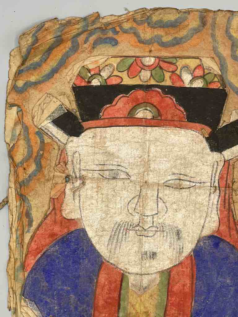 Vintage Dao Tsien Tao rice paper priest mask - Viet Nam