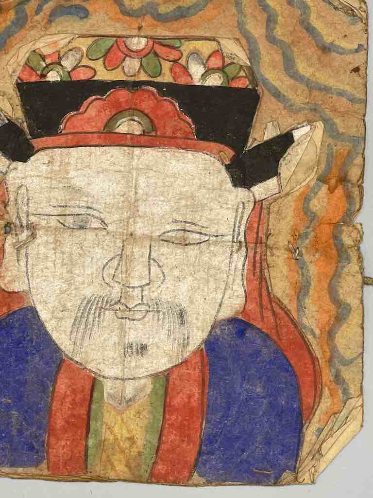 Vintage Dao Tsien Tao rice paper priest mask - Viet Nam