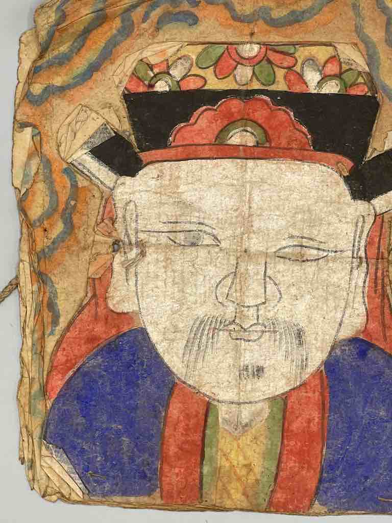 Vintage Dao Tsien Tao rice paper priest mask - Viet Nam