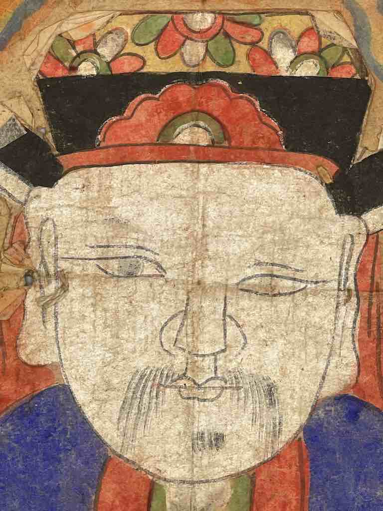 Vintage Dao Tsien Tao rice paper priest mask - Viet Nam