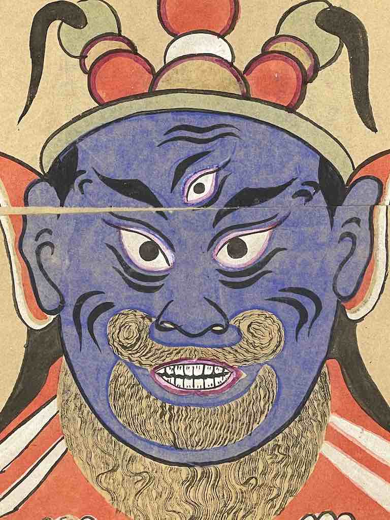 Vintage Dao Tsien Tao rice paper priest mask - Viet Nam