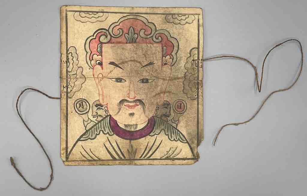 Vintage Dao Tsien Tao rice paper priest mask - Viet Nam