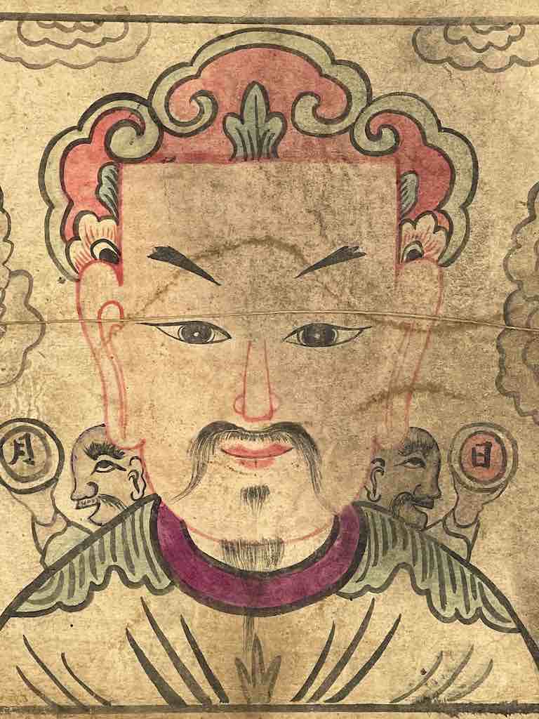 Vintage Dao Tsien Tao rice paper priest mask - Viet Nam