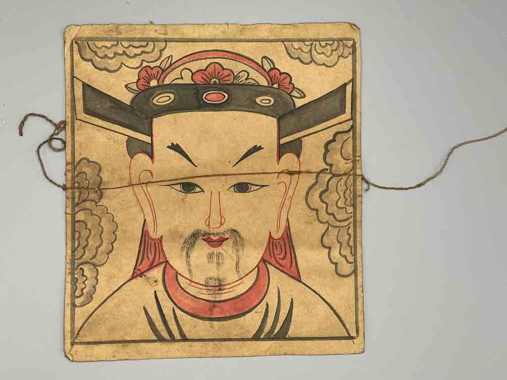 Vintage Dao Tsien Tao rice paper priest mask - Viet Nam