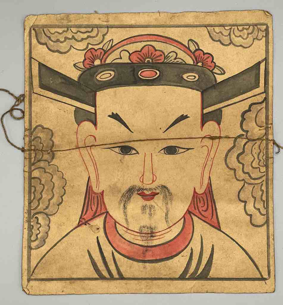Vintage Dao Tsien Tao rice paper priest mask - Viet Nam