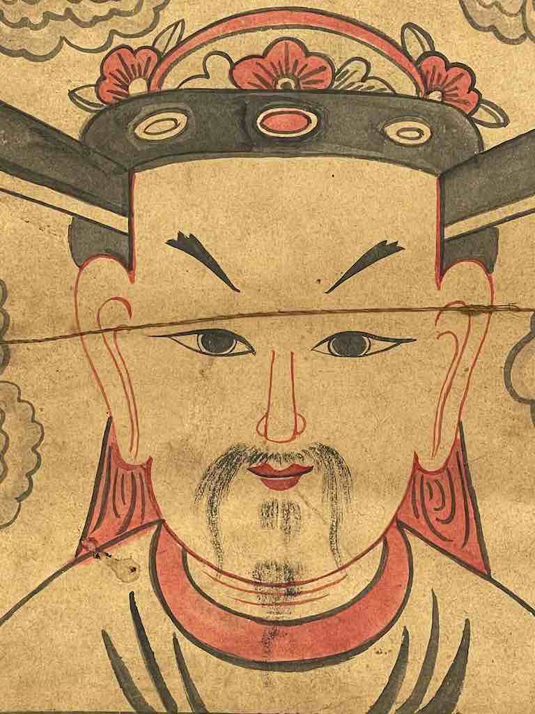Vintage Dao Tsien Tao rice paper priest mask - Viet Nam