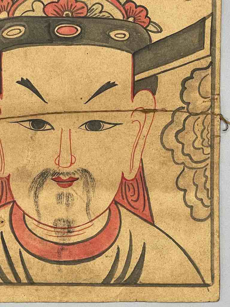 Vintage Dao Tsien Tao rice paper priest mask - Viet Nam