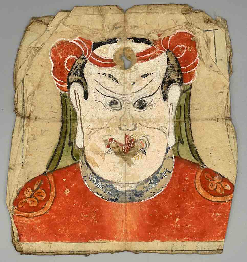 Vintage Dao Tsien Tao rice paper priest mask - Viet Nam