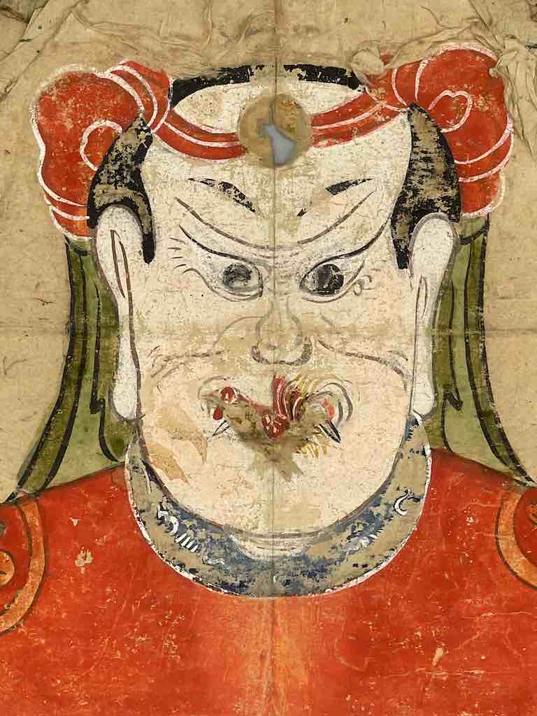 Vintage Dao Tsien Tao rice paper priest mask - Viet Nam