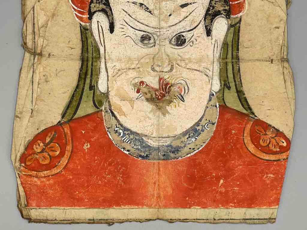 Vintage Dao Tsien Tao rice paper priest mask - Viet Nam
