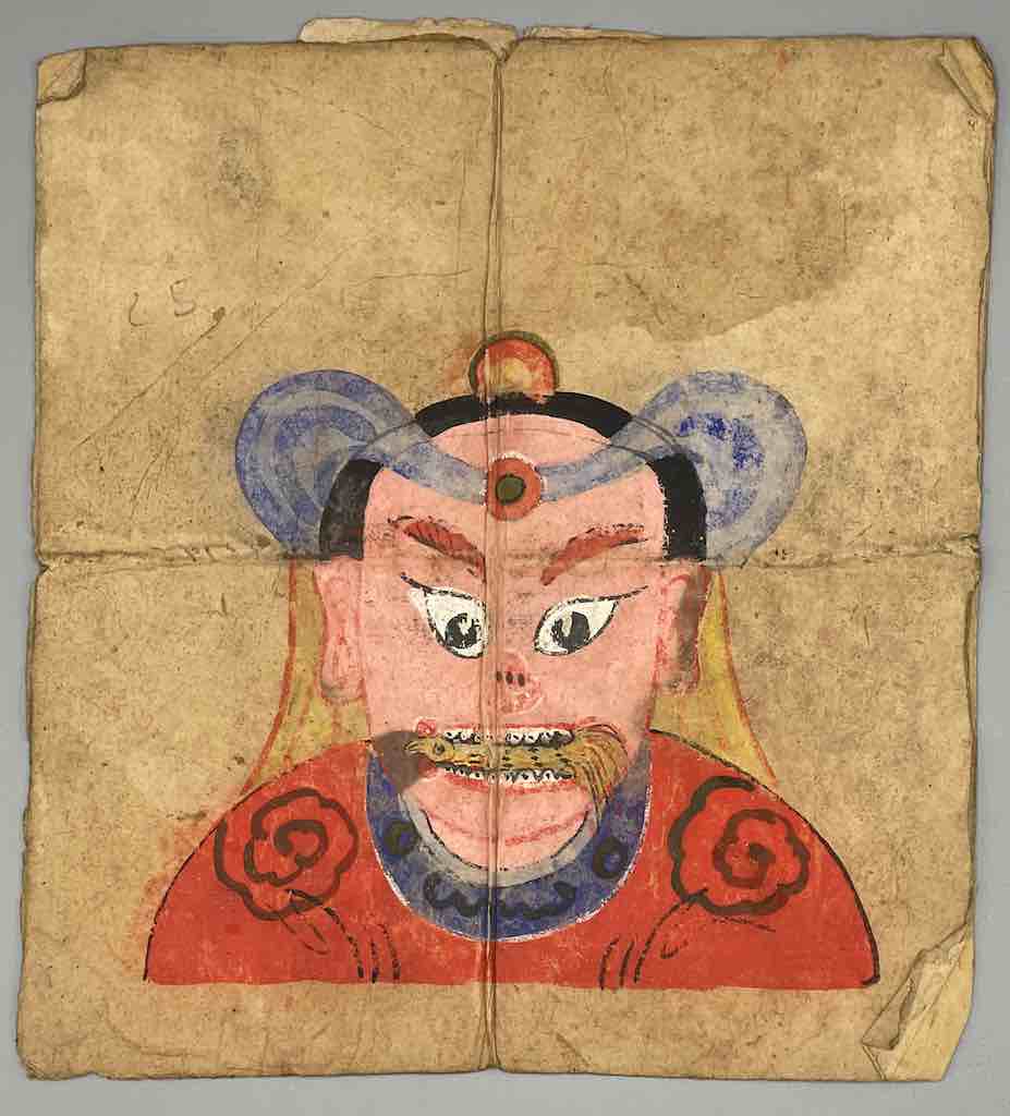 Vintage Dao Tsien Tao rice paper priest mask - Viet Nam