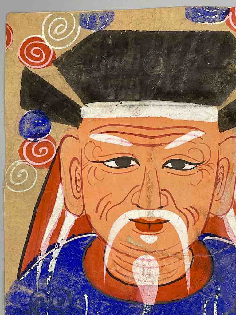 Vintage Dao Tsien Tao rice paper priest mask - Viet Nam