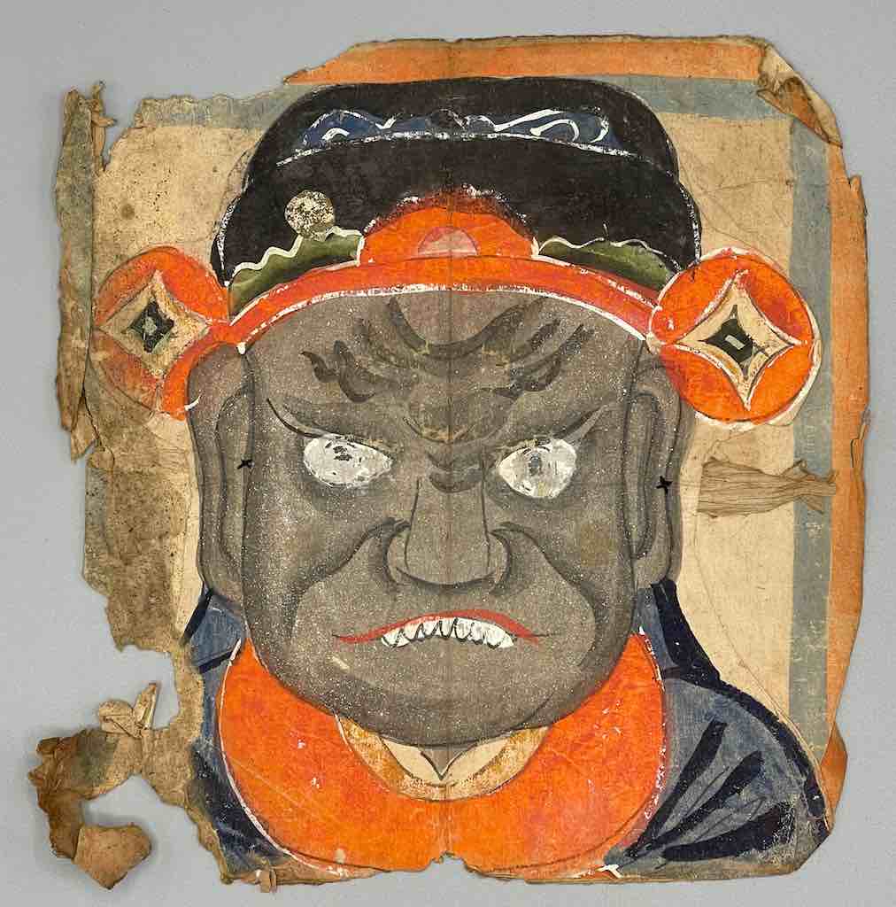 Vintage Dao Tsien Tao rice paper priest mask - Viet Nam