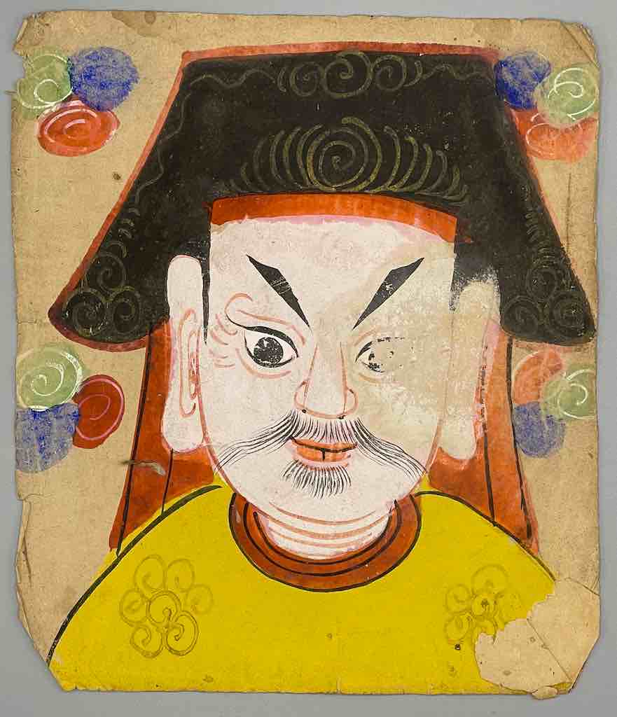 Vintage Dao Tsien Tao rice paper priest mask - Viet Nam