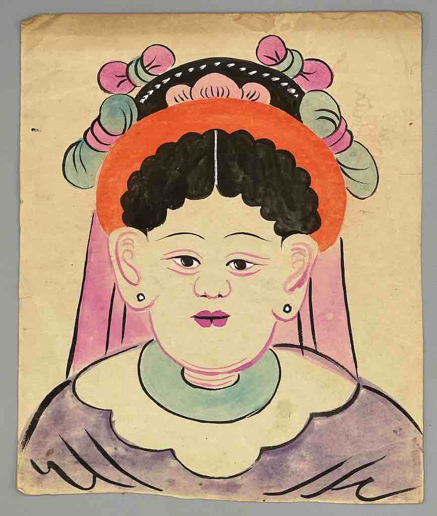 Vintage Dao Tsien Tao rice paper priest mask - Viet Nam