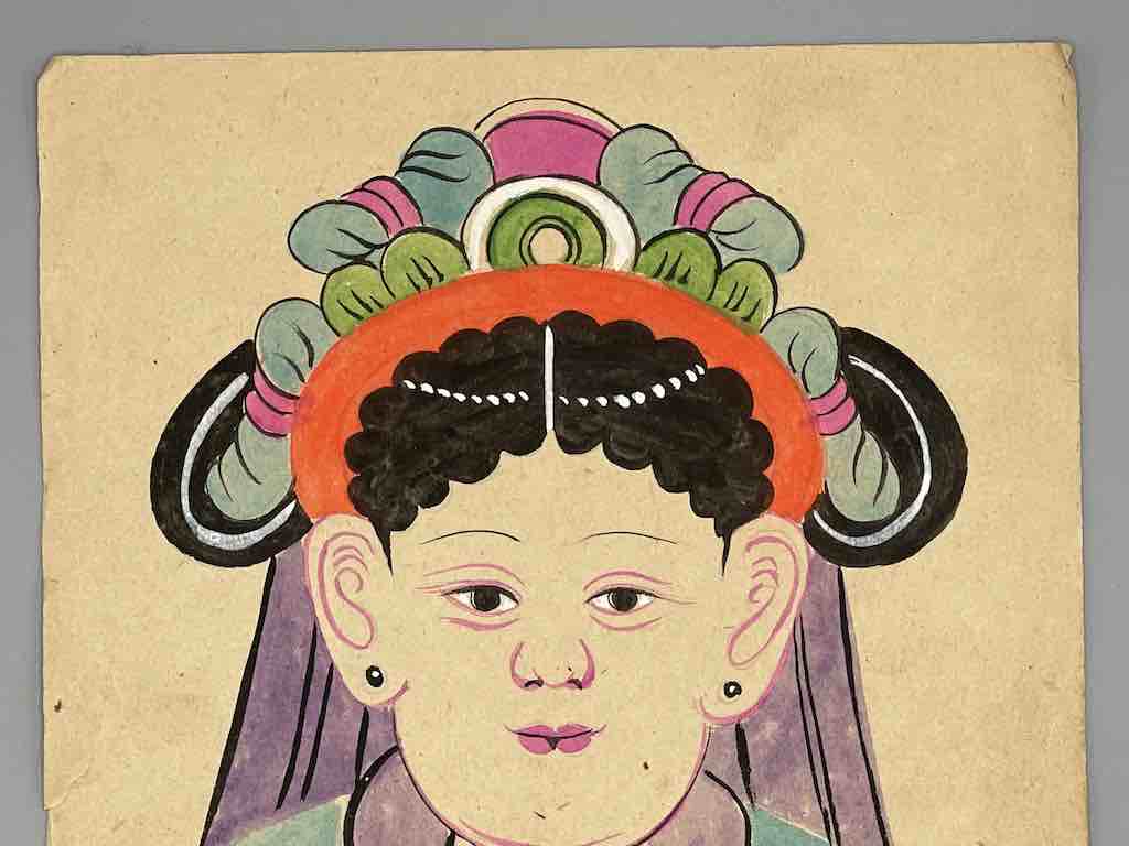 Vintage Dao Tsien Tao rice paper priest mask - Viet Nam