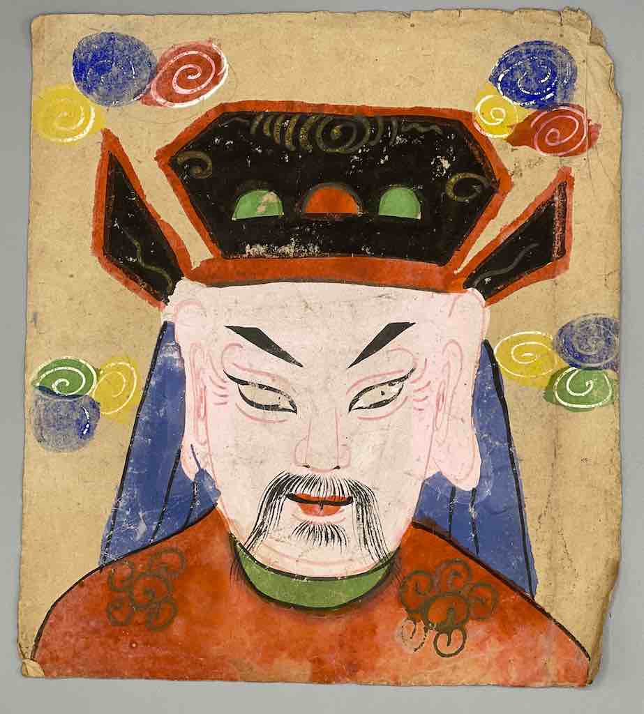 Vintage Dao Tsien Tao rice paper priest mask - Viet Nam