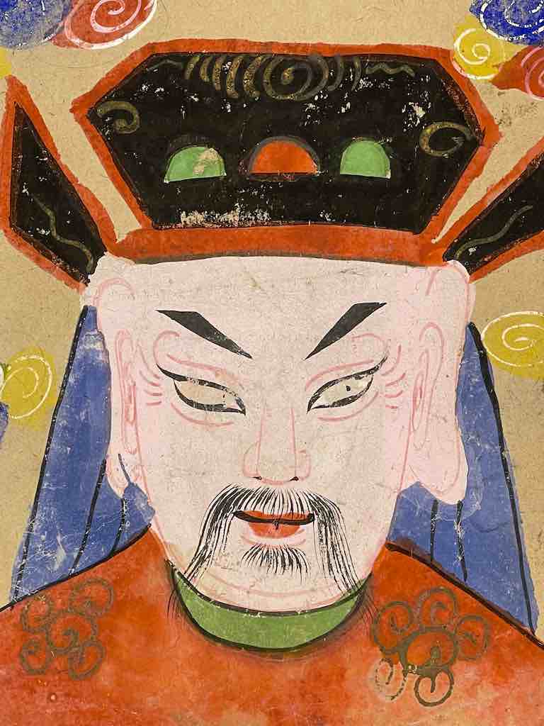 Vintage Dao Tsien Tao rice paper priest mask - Viet Nam