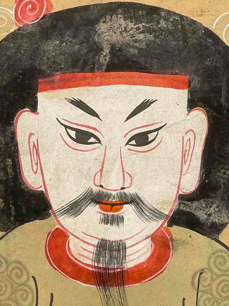 Vintage Dao Tsien Tao rice paper priest mask - Viet Nam