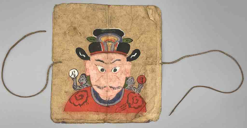 Vintage Dao Tsien Tao rice paper priest mask - Viet Nam