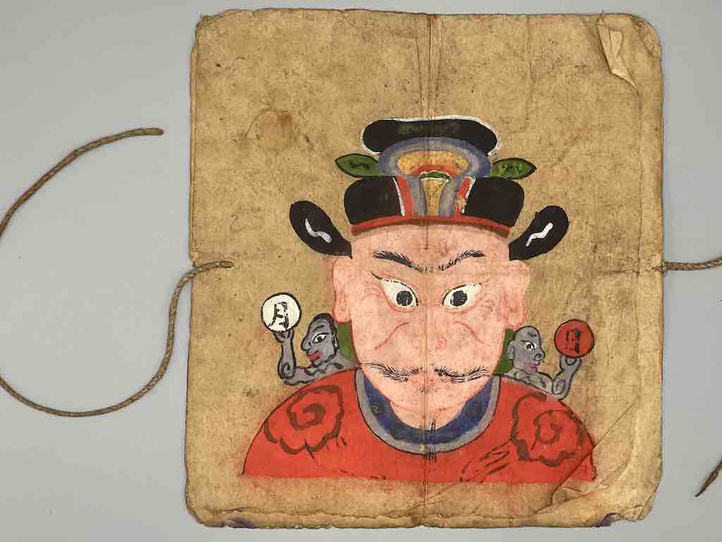 Vintage Dao Tsien Tao rice paper priest mask - Viet Nam
