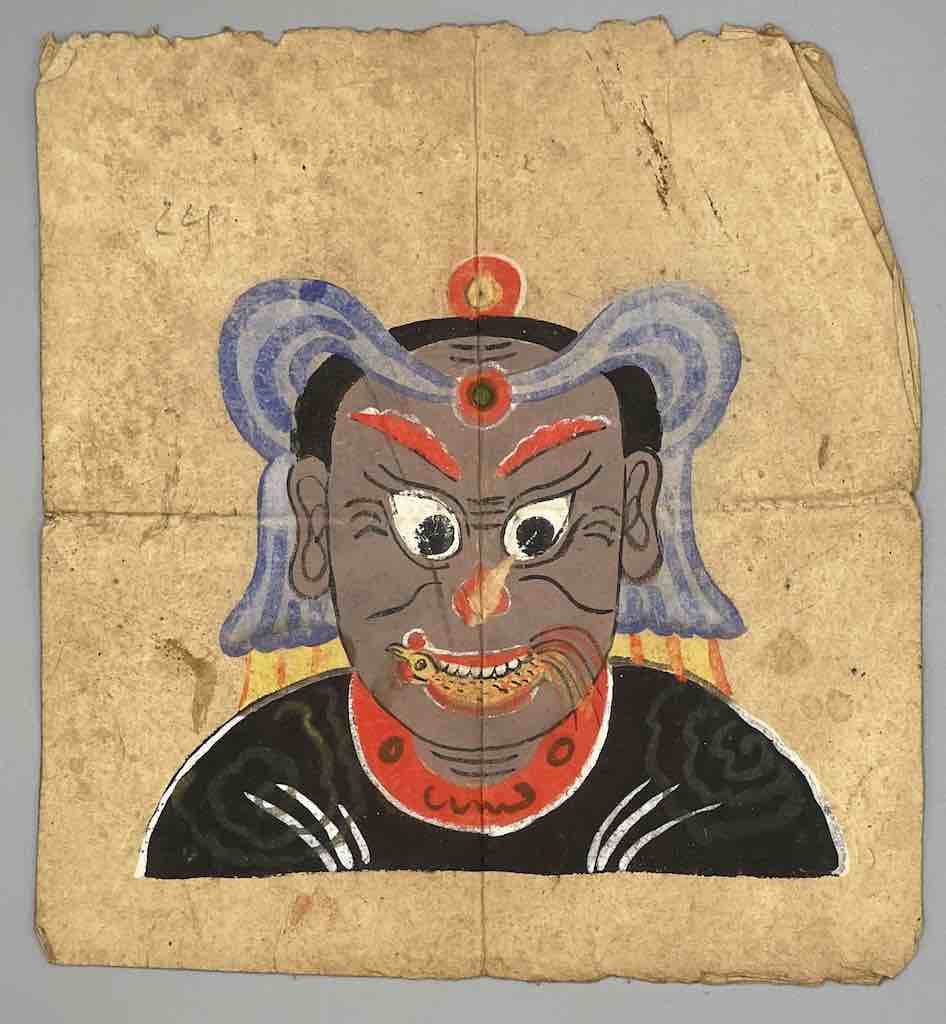 Vintage Dao Tsien Tao rice paper priest mask - Viet Nam