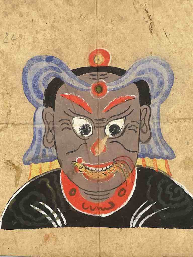 Vintage Dao Tsien Tao rice paper priest mask - Viet Nam