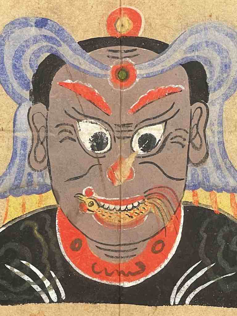 Vintage Dao Tsien Tao rice paper priest mask - Viet Nam