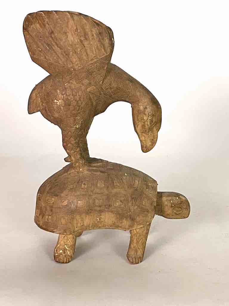 Baule Vintage Gold Covered Tribal Power Figure Statue | 9"