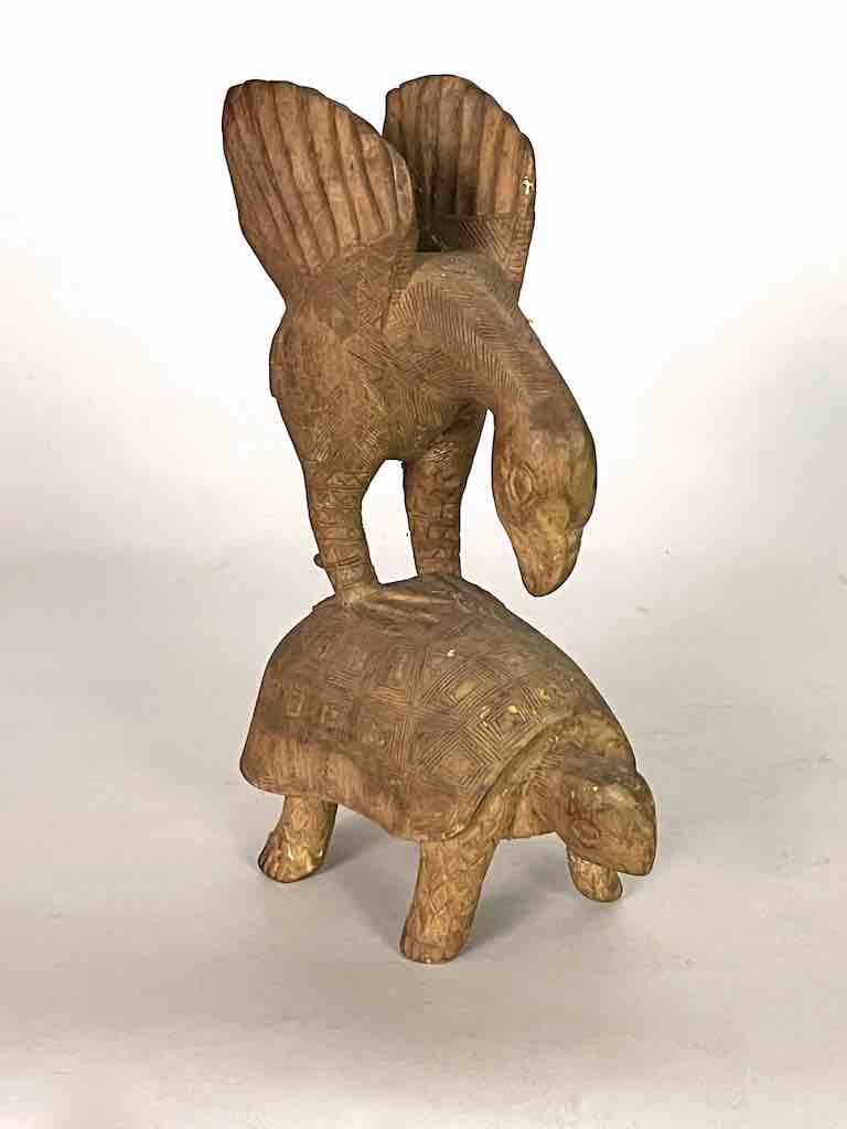 Baule Vintage Gold Covered Tribal Power Figure Statue | 9"