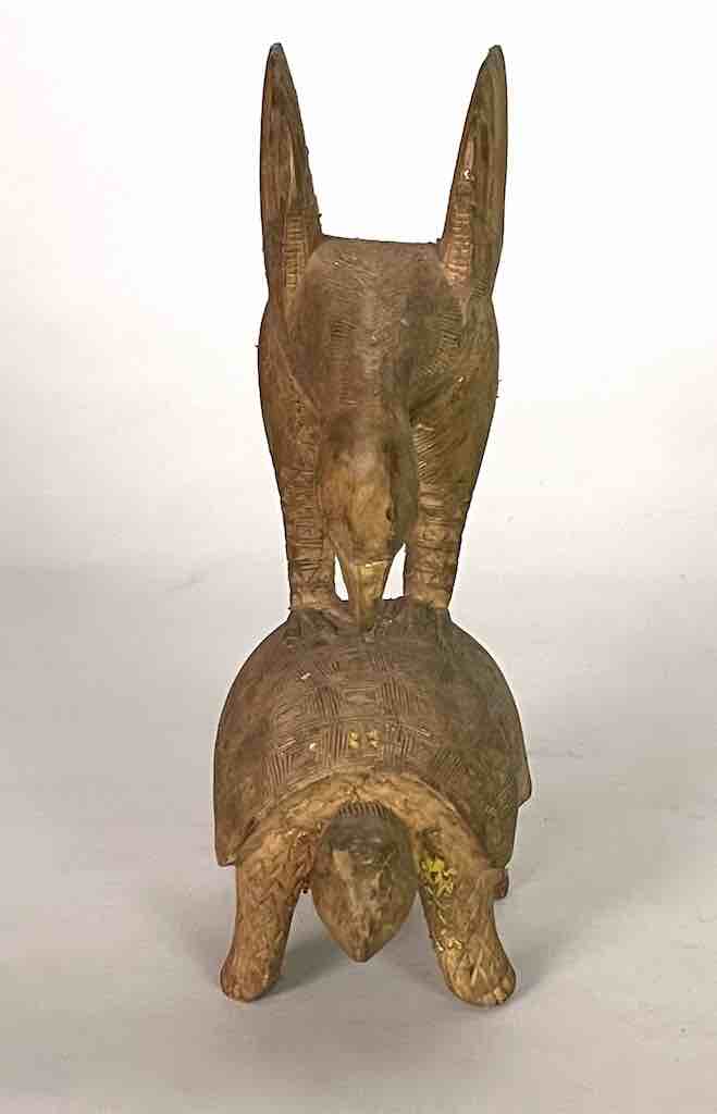 Baule Vintage Gold Covered Tribal Power Figure Statue | 9"