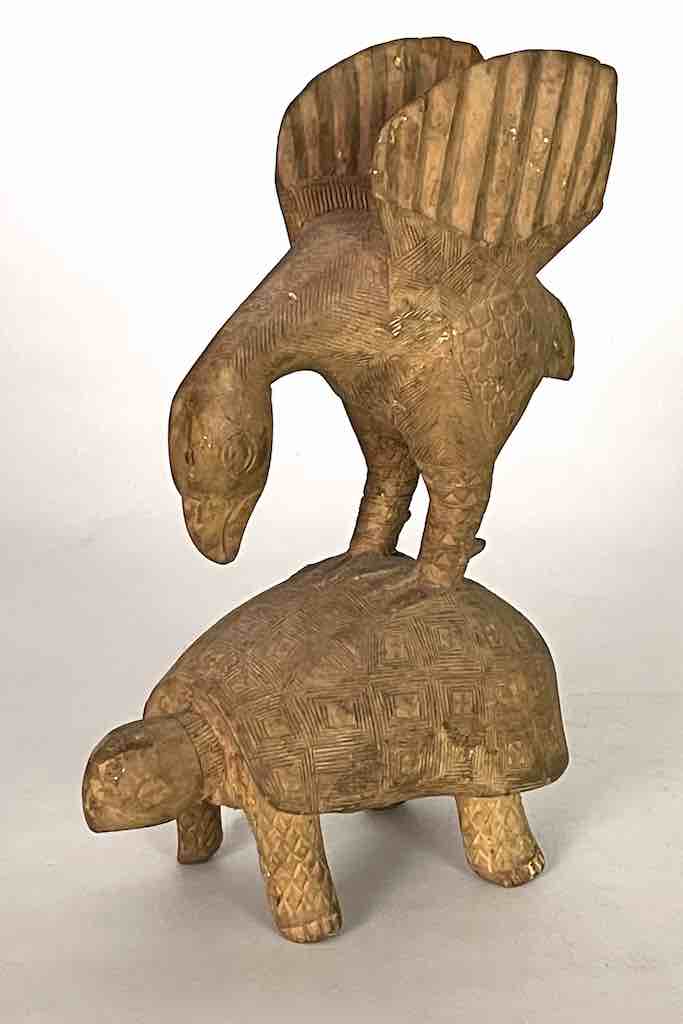 Baule Vintage Gold Covered Tribal Power Figure Statue | 9"