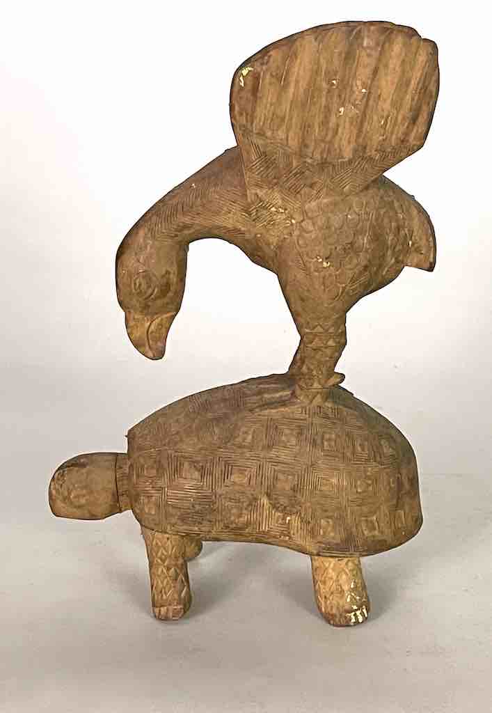 Baule Vintage Gold Covered Tribal Power Figure Statue | 9"