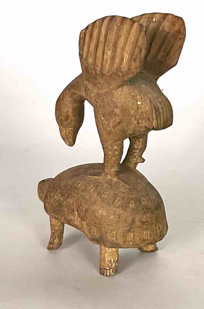 Baule Vintage Gold Covered Tribal Power Figure Statue | 9"