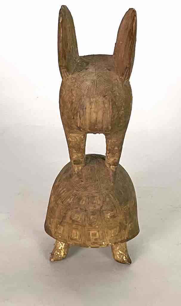 Baule Vintage Gold Covered Tribal Power Figure Statue | 9"