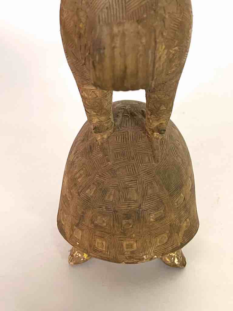 Baule Vintage Gold Covered Tribal Power Figure Statue | 9"
