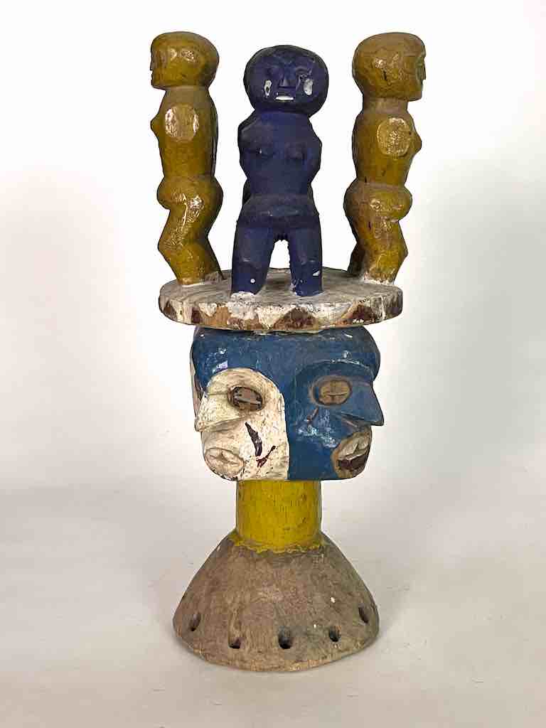 Vintage Authentic Multiple Figure Eket Headdress | 14"