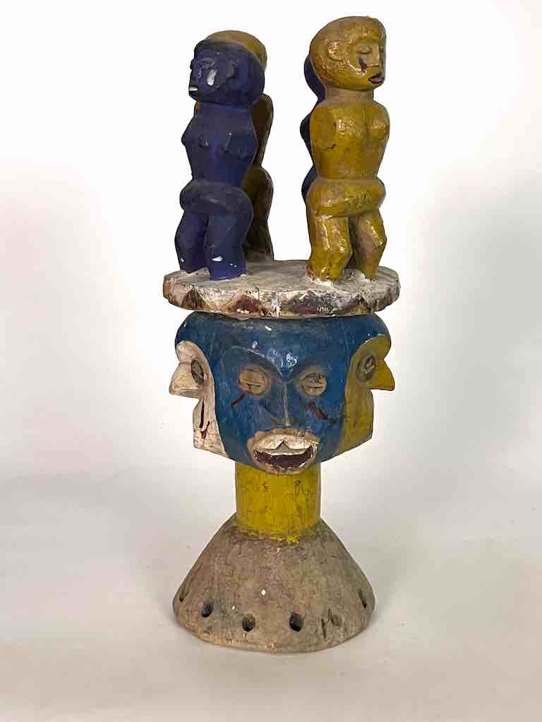 Vintage Authentic Multiple Figure Eket Headdress | 14"