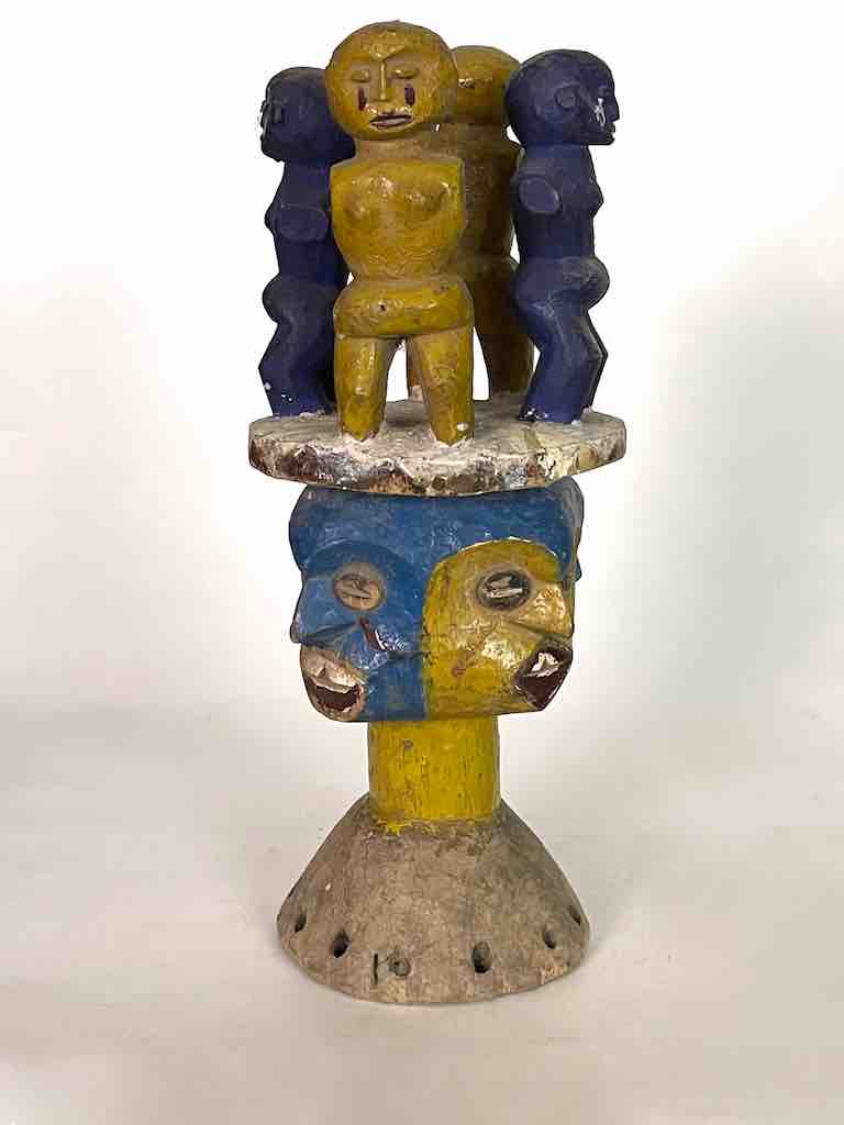 Vintage Authentic Multiple Figure Eket Headdress | 14"