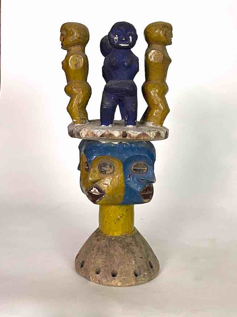Vintage Authentic Multiple Figure Eket Headdress | 14"