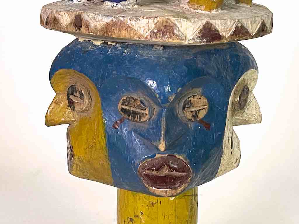 Vintage Authentic Multiple Figure Eket Headdress | 14"